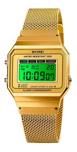 Relógio Unissex Skmei Digital 1639 Sk40009 Dourado Fundo Claro