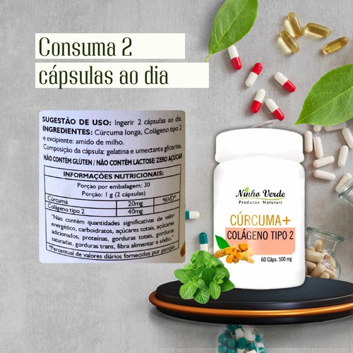 Curcuma Colageno Tipo 2 Caps 60 - Ninho Verde