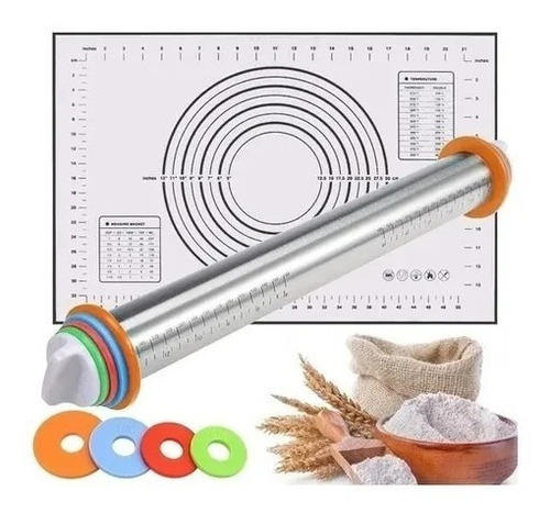 Uslero Ajustable Cocina Rodillo Fondant De Acero Inoxidable