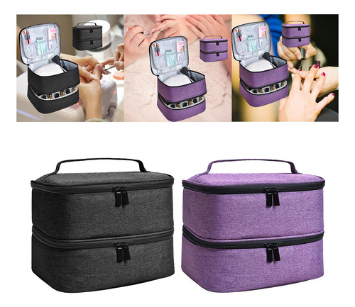 Bolsa Organizadora De Esmalte De Uñas De Doble Capa Bolsa