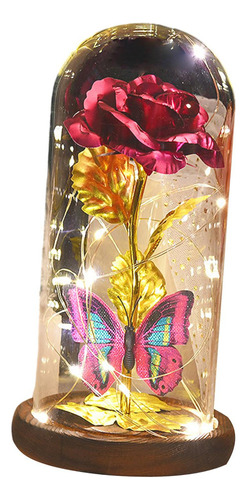 Lámpara Led De Mariposa Flores Eternas Con Forma De Rosa