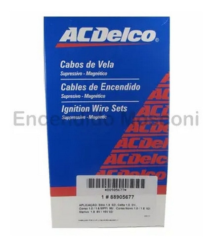 Imagen 4 de 7 de Kit Cables Y Bujias Acdelco Chevrolet Corsa Meriva Celta