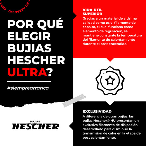 Imagen 4 de 7 de Kit X4 Bujía Precalentamiento Hc-218 Hescher