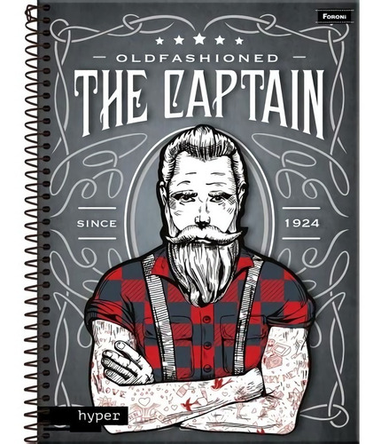 Caderno Universitário Estampa Hipster 1 Matéria Capa Dura