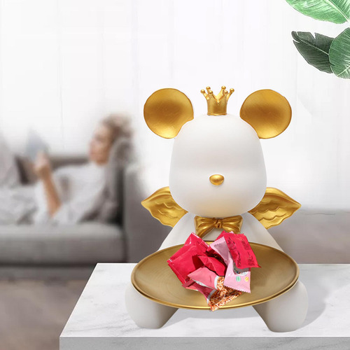 Oso Escultura Bandeja De Almacenamiento Decoración