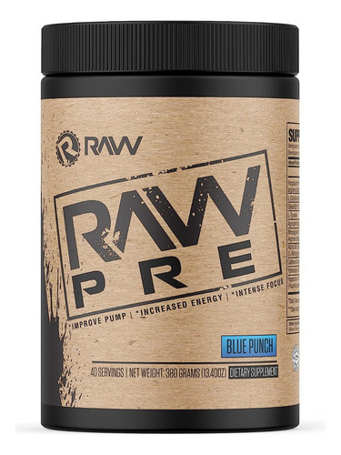 Raw Nutrition Pre-workout Pre Entreno 40 Servicios Sabor Blue Punch