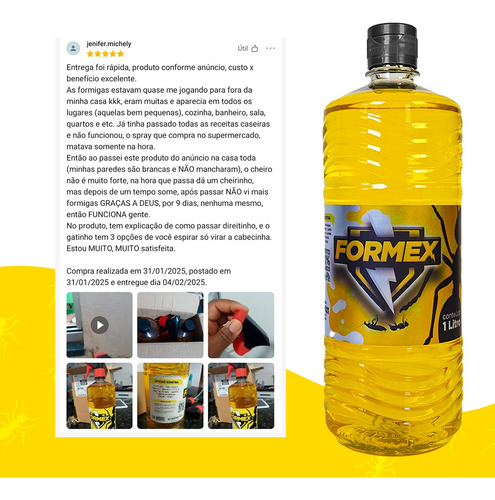 Acabe Com Baratas E Formigas 1 Litro - Formex Original