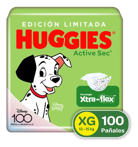 Pañales Huggies Activ Sec4 100u - Unidad a $1262