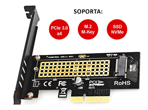 Placa Adaptador Disco Ssd M.2 Nvme Pcie 3.0 X4 X8 X16 Key M