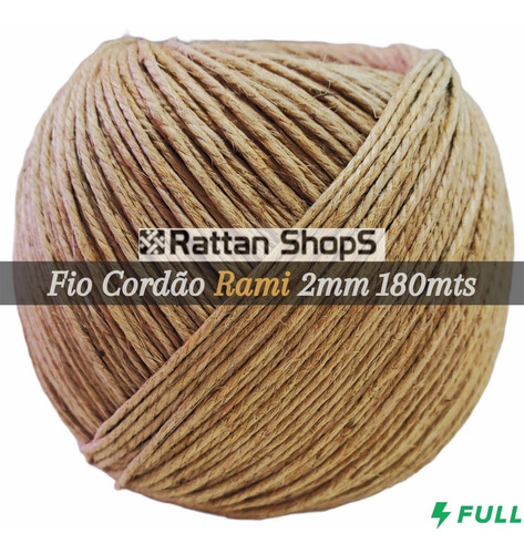 Fio Cordão Rami 2mm Rolo 200g Sisal Convite, Aprox. 180mt Fl