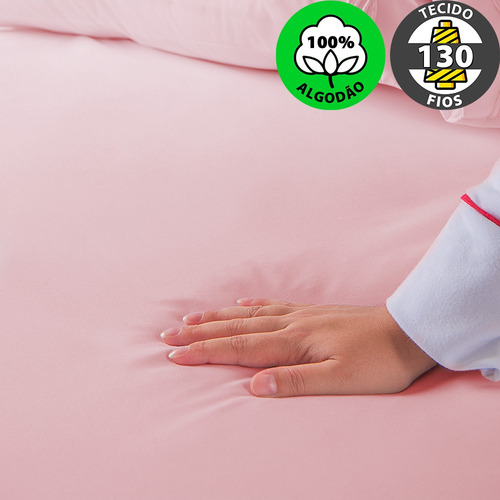 Lençol Queen 100%algodão Com Elástico Percal 130 Fios Dohler