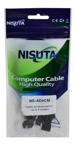 Cable Splitter Molex A 4 Coolers De 4 Pines Nisuta Ns-ad4cm