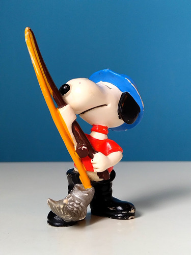 Muñeco Snoopy Pescador Miniatura  Vintage1958-1966