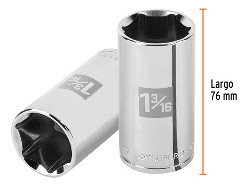 Dado Largo De 1-3/16' 6 Puntas Cuadro 1/2' Truper 100999