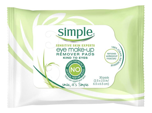 Simple Eye Makeup Remover Pad, 30 Unidades (paquete De 3)