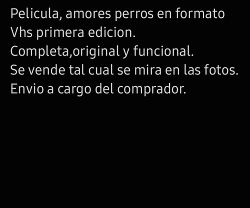 Pelicula Fisica Vhs Original Amores Perros Usado (Usado)
