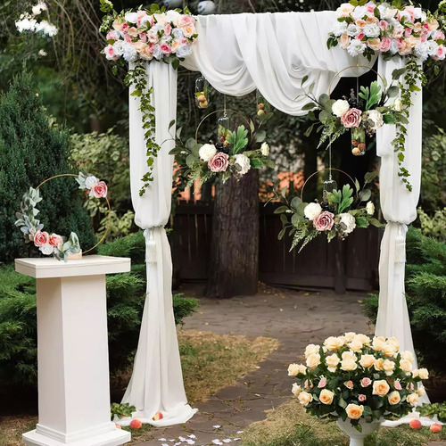 15pcs Centro De Mesa Con Forma Aro Floral De Metal Boda 30cm
