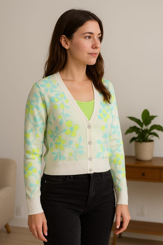 Saco Sweater Hilo Mujer Estampado Sueter Invierno Abrigado