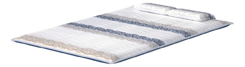 Probel Pelmex colchonete casal com travesseiro d20 luxo branco azul cor branco azul