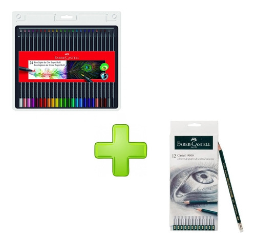 Combo Faber Castell Supersoft X24u + Lapices 9000 X12u