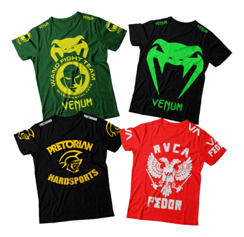 Kit 3 Camiseta Camisa Blusa Masculina Mma Jiujitsu Ufc Luta