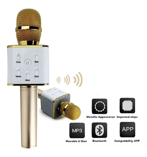 Microfone Karaoke Bluetooth  Sem Fio Com Alto Falante Voice