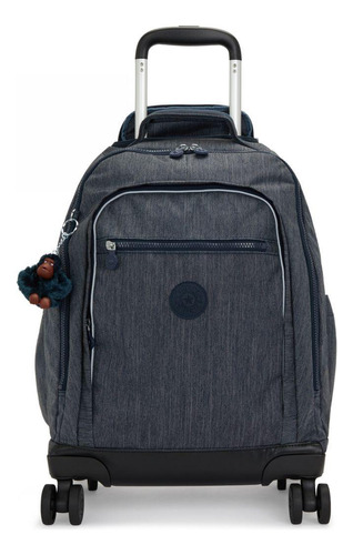 Mochila Original Com 04 Rodinhas Kipling New Zea Marine Navy