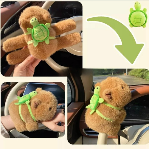 Pulsera De Peluche Capybara, Capibara Mueve Gira La Cola Chocolate