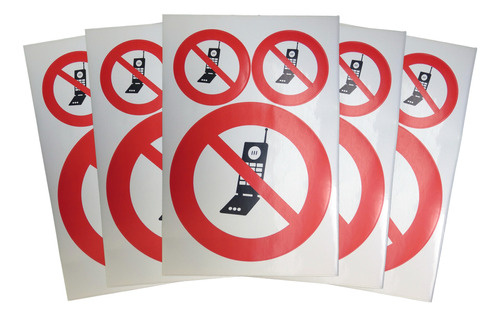 Stickers Prohibido Teléfonos - Aviso - Letrero - Señal