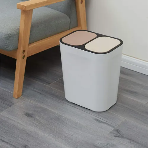 Cubo De Basura De Doble Compartimento Tapa Cubo De Reci...