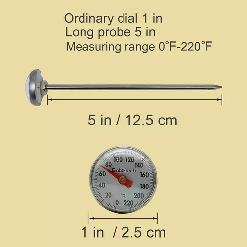 Termómetro de café y carne para cocinar, comida y cocina, termómetro de  bolsillo para espuma de leche, espuma de chocolate, parrilla, pavo,  barbacoa