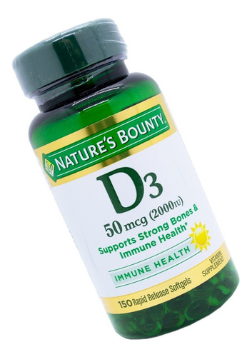 Natures Bounty Vitamina D3 50mcg Suplemento X150 Capsulas