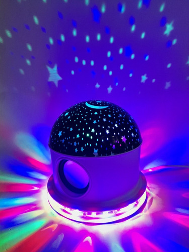 Lampara Led Rgb Luna Y Estrellas Parlante Bluethoo