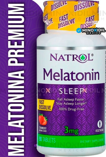 Melatonina 3 Mg 90 Tabs | Rápida Disolución Sabor Fresa