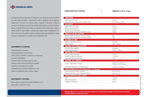 Hidroelevador De Arrastre Hidralift 175/13t