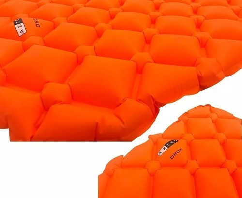 Imagem 2 de 2 de Isolante Colchonete Inflável Ultralight Azteq Orok Laranja
