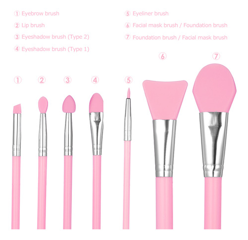 Kit De Pincéis De Maquiagem De Silicone: Base, Sombra E Sobr