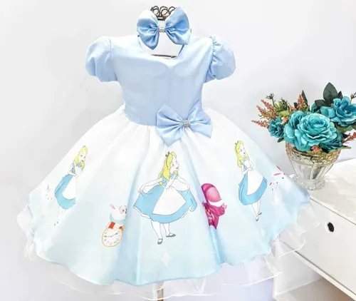 Vestido fantasia alice no pais hotsell das maravilhas