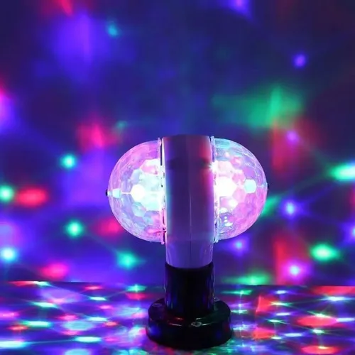 Lampara Giratoria Led Doble De Colores Rgb Rotating Lamp