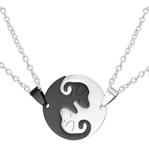 Collar Yin Yang Perritos Para Compartir Parejas Amistad 