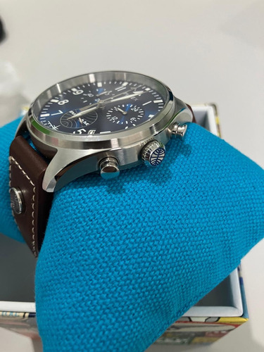Reloj Timex Pan Am Hombre Piel Plata Hebilla Simple Marrón Plateado Azul