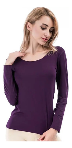 Ropa Interior Térmica Para Mujer, Forro Polar, Manga Larga,