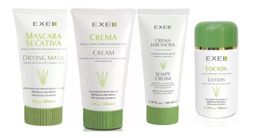 Kit Exel Piel Grasa/acné Higiene, Loción, Crema Y Mascarilla