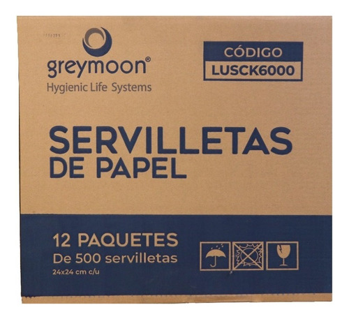 Greymoon , Caja De Servilletas Tradicional 12 Paq De 500 C/u