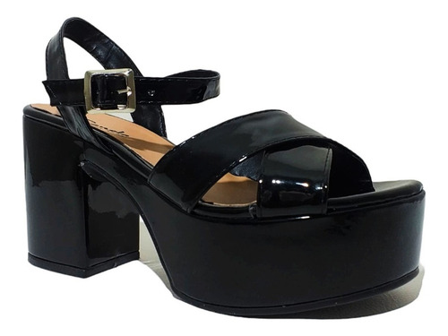 Imagen 3 de 6 de Sandalias Roma Charol Black