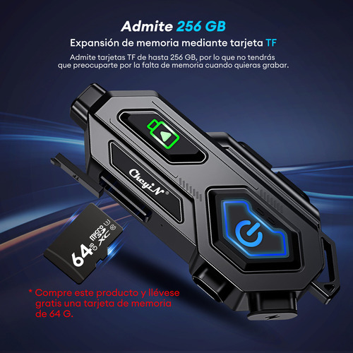 Intercomunicador Audifono Cámara Bluetooth Para Casco