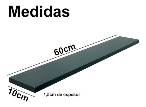 Imagen 3 de 7 de Estante Repisa Flotante 60x10x1,5cm Invisible Flotante Negra