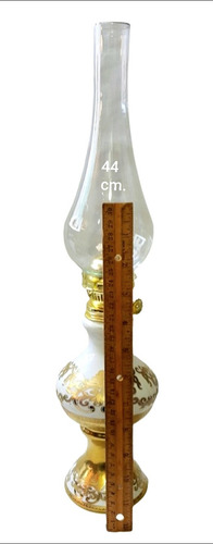 Lámpara De Aceite Porcelana Retro,44 Cm.colección,usable (Usado)
