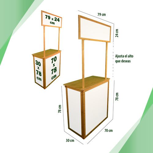 Demo Counter Stand Portátil Bambú Sin Publicidad