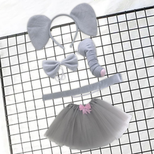 Diadema Con Orejas De, Falda Con Cola Y Pajarita Para La